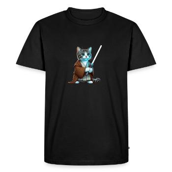 Meow Power - Men's Premium Organic T-Shirt - black - Front - Nico (187cm)