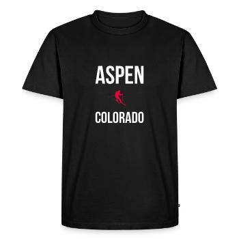 Aspen Ski Colorado - Men's Premium Organic T-Shirt - black - Front - Nico (187cm)
