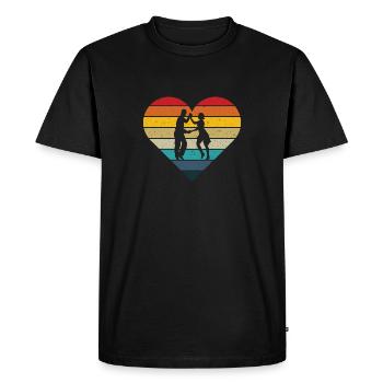 Salsa dancers retro heart - salsa dancer gift - Men's Premium Organic T-Shirt - black - Front - Nico (187cm)