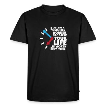 Social worker Social work Social work - Men's Premium Organic T-Shirt - black - Front - Nico (187cm)