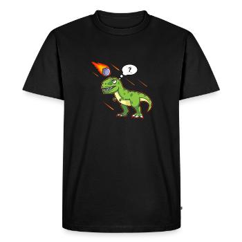 T-Rex Tyrannosaurus Rex Pierre Ciseaux Papier Dino - T-shirt Premium bio Homme - noir - Devant - Nico (187cm)