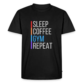 café gym drôle - T-shirt Premium bio Homme - noir - Devant - Nico (187cm)