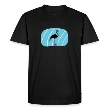 Flamenco Oiseau D’eau Exotique - T-shirt Premium bio Homme - noir - Devant - Nico (187cm)