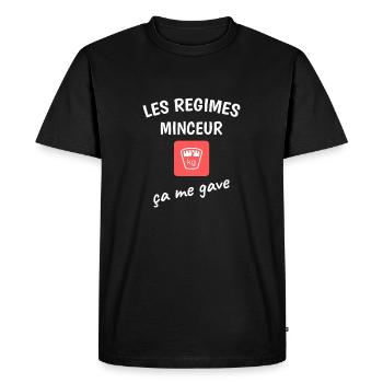 Les Régimes Minceur ça me gave. Humour - T-shirt Premium bio Homme - noir - Devant - Nico (187cm)