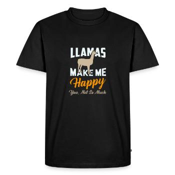 Funny Lama saying as a gift I zoo animals - Men's Premium Organic T-Shirt - black - Front - Nico (187cm)