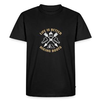 Montagnes Chemise · Alpinisme · Randonnée · Bottes de randonnée - T-shirt Premium bio Homme - noir - Devant - Nico (187cm)