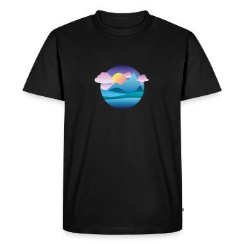 Blue Mountains Sunset Gift Hiking Cloud - Men's Premium Organic T-Shirt - black - Front - Nico (187cm)