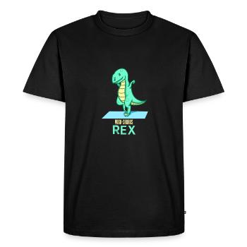 Yoga Saurus Rex - Dino - Sports - Men's Premium Organic T-Shirt - black - Front - Nico (187cm)