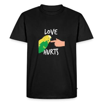 Budgie T-Shirt Perroquet cadeau drôle - T-shirt Premium bio Homme - noir - Devant - Nico (187cm)