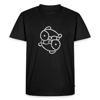 Fish Fishermen Angler Fishing Ying Yang Sign - Men's Premium Organic T-Shirt - black - Front - Nico (187cm)