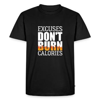 Burn Calories - Men's Premium Organic T-Shirt - black - Front - Nico (187cm)