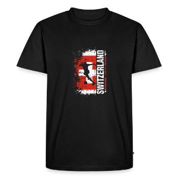 Équipe nationale Suisse de football - Cadeau - T-shirt Premium bio Homme - noir - Devant - Nico (187cm)