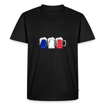 France - Coupe du Monde - Cadeau - Bière - T-shirt Premium bio Homme - noir - Devant - Nico (187cm)