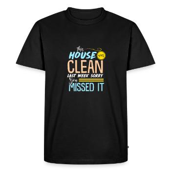 Drôle propre maison - T-shirt Premium bio Homme - noir - Devant - Nico (187cm)