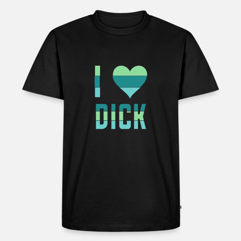 Ich liebe (Herz-) Dick - Männer Premium Bio T-Shirt - Schwarz