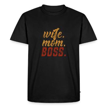 Femme Mom Boss Lady - T-shirt Premium bio Homme - noir - Devant - Nico (187cm)