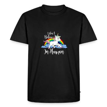 Licorne arc-en-ciel - T-shirt Premium bio Homme - noir - Devant - Nico (187cm)