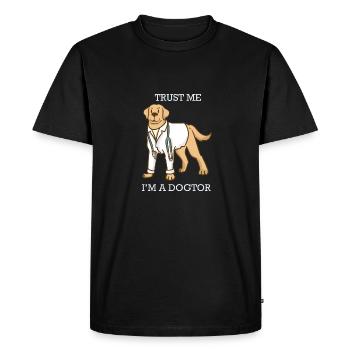 Dog - Doctor - Doctor - Trust - Gift - Men's Premium Organic T-Shirt - black - Front - Nico (187cm)