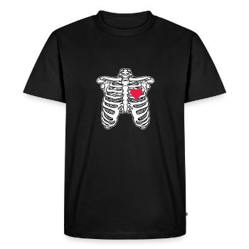 Thorax - Coeur - Saint-Valentin - Battement de coeur - T-shirt Premium bio Homme - noir - Devant - Nico (187cm)