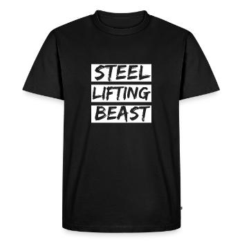 Steel Lifting Beast entraînement Gym - T-shirt Premium bio Homme - noir - Devant - Nico (187cm)