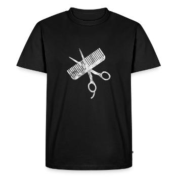 Coiffeur coiffeur chemise cadeau cheveux coiffeur - T-shirt Premium bio Homme - noir - Devant - Nico (187cm)