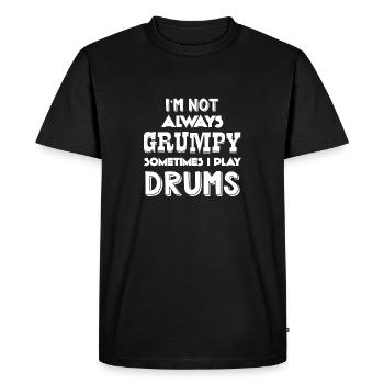 Batteur - Drummer - Drums - Drôle - T-shirt Premium bio Homme - noir - Devant - Nico (187cm)