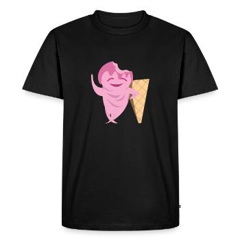 Drôle de crème glacée - T-shirt Premium bio Homme - noir - Devant - Nico (187cm)