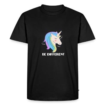Soyez différent Licorne - T-shirt Premium bio Homme - noir - Devant - Nico (187cm)