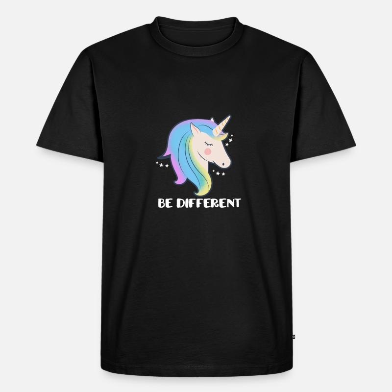 Sei ein anderes Einhorn - Männer Premium Bio T-Shirt - Schwarz