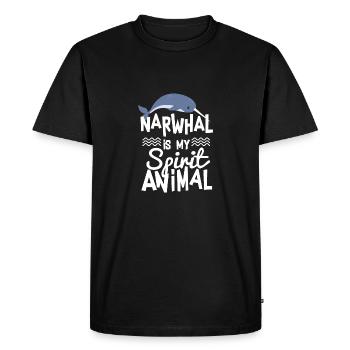 Le narval mignon est mon animal T-shirt d'esprit - T-shirt Premium bio Homme - noir - Devant - Nico (187cm)