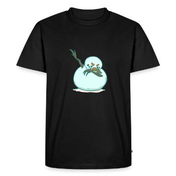 DAB snowman - winter - dancing - Men's Premium Organic T-Shirt - black - Front - Nico (187cm)