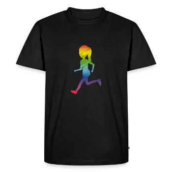 Rainbow løbende skjorte - Gay Lesbian - Herre Premium økologisk T-shirt - sort - Foran - Nico (187cm)