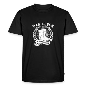 Landwirt Shirt · Landwirtschaft · Gummistiefel - Männer Premium Bio T-Shirt - Schwarz - Vorne - Nico (187cm)