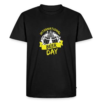 International Beer Day - Men's Premium Organic T-Shirt - black - Front - Nico (187cm)