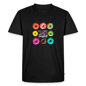 Donuts - T-shirt Premium bio Homme - noir - Devant - Nico (187cm)