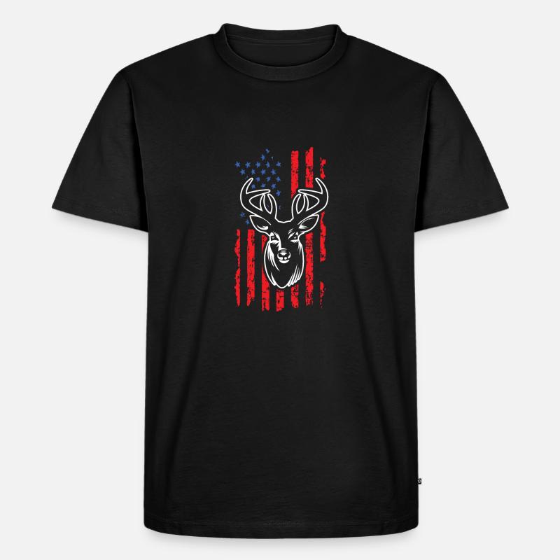 Hirsch jagen - Männer Premium Bio T-Shirt - Schwarz