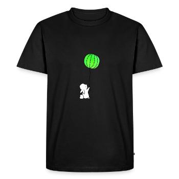 Mignon cactus lapin et ballon - T-shirt Premium bio Homme - noir - Devant - Nico (187cm)