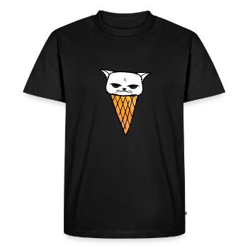 Glace au chat - T-shirt Premium bio Homme - noir - Devant - Nico (187cm)