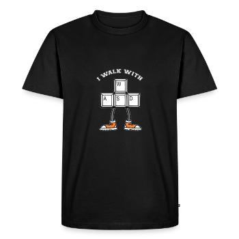 Je marche avec WASD - Marcher - Courir - T-shirt Premium bio Homme - noir - Devant - Nico (187cm)