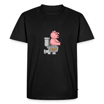 Tirelire tirelire - T-shirt Premium bio Homme - noir - Devant - Nico (187cm)