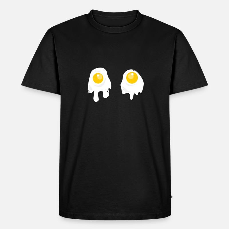 Fried Eggs - Breakfast - Männer Premium Bio T-Shirt - Schwarz