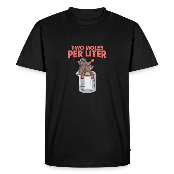 Two Moles Per Liter Science Maulwurf Geschenk Gift - Männer Premium Bio T-Shirt - Schwarz - Vorne - Nico (187cm)