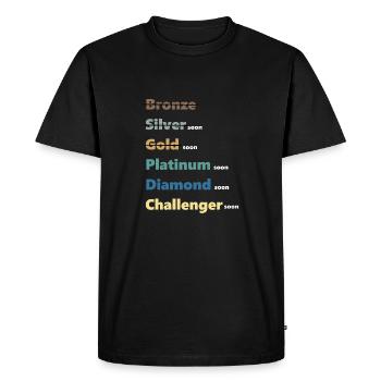 Classement Elo Platinum - T-shirt Premium bio Homme - noir - Devant - Nico (187cm)