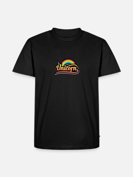Einhorn Geschenk - Männer Premium Bio T-Shirt - Schwarz
