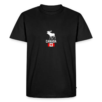 Canada Moose Canada Flag Canadian Pride Maple Leaf - Men's Premium Organic T-Shirt - black - Front - Nico (187cm)
