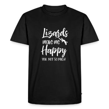 Lizard - Lizards - Lizard owners - Funny - Men's Premium Organic T-Shirt - black - Front - Nico (187cm)