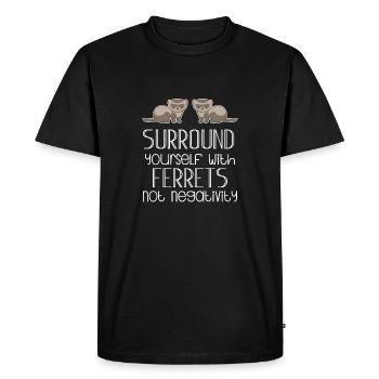Ferret Friend - Ferret - Funny - Gift - Men's Premium Organic T-Shirt - black - Front - Nico (187cm)