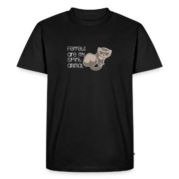 Ferret Friend - Ferret - Spirit Animal - Men's Premium Organic T-Shirt - black - Front - Nico (187cm)