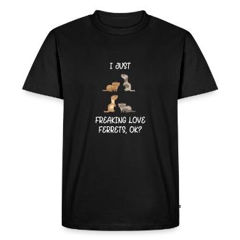 Ferret Friend - Ferret - Funny - Gift - Men's Premium Organic T-Shirt - black - Front - Nico (187cm)