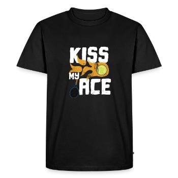 Tennis né pour servir Serve Ass Raquette - T-shirt Premium bio Homme - noir - Devant - Nico (187cm)